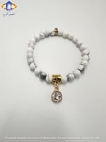 سوار حجر الهاولايت الأبيض الطبيعي الكريم مع إكسسوا...