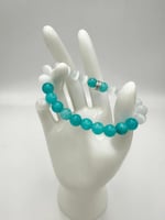 سوارالحجر الأمازوني الطبيعي مع حجر القمر الأبيض ال...