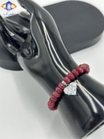 سوار حجر الروبي ( الياقوت الأحمر ) الطبيعي المصقول...