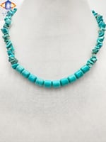 عقد و سوار حجر الفيروز المكسر الطبيعي الكريم .