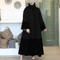 عبايا مخمل شتوي مع كريب ملكي