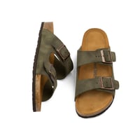 نعال رجالي اسباني جلد زيتي