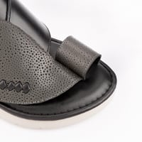 نعال رجالي جلدي أسود طبي إيطالي