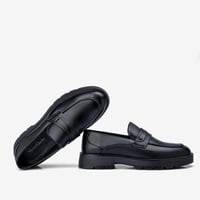 حذاء لوفر اسود جلد طبيعي مطفي