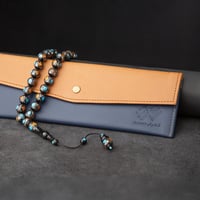 سبحة كوك فضه 12 ملي - نقشات سماوي وناري