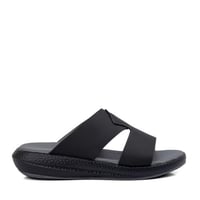 نعال خليجي جلد اسود طبيعي وارضية رمادية طبية