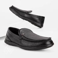 حذاء رسمي جلد أسود بتصميم كلاسيكي