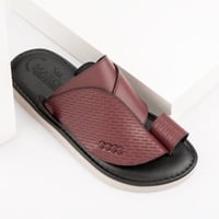 نعال رجالي جلد خمري طبي إيطالي