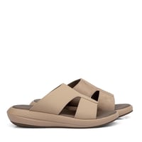 نعال شرقي طبي جلد كاكي من فيكتور كلارك