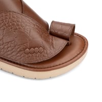 حذاء شرقي ايطالي جلد طبيعي بني