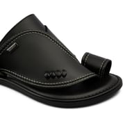 حذاء شرقي ايطالي جلد طبيعي اسود