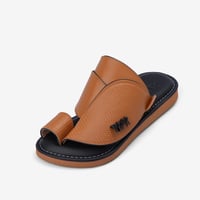 نعال سعودي جلد طبيعي عسلي ونعل طبي اسود