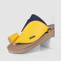 حذاء شرقي سعودي بخامات إيطالية أصفر وكحلي