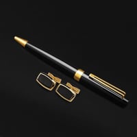 طقم قلم و كبك ماركة الدهنج أسود مذهب