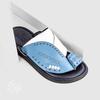 نعال خليجي بتصنيع إيطالي أزرق وأبيض