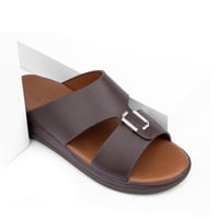 نعال شرقي طبي جلد طبيعي بني وعسلي مميز