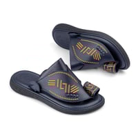 صندل شرقي إيطالي كحلي مطرز برتقالي