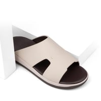 نعال خليجي سكري جلد طبيعي بارضية بنية طبية