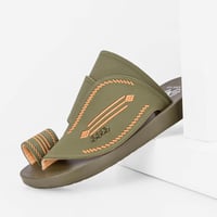 نعال سعودي طبي من الجلد الزيتي المطرز