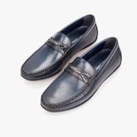 حذاء رسمي جلد كحلي طبيعي من فيكتور كلارك