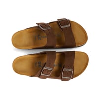 نعال رجالي اسباني جلد بلون كافي