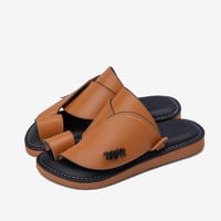 نعال سعودي جلد طبيعي عسلي ونعل طبي اسود