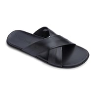 شبشب رجالي جلد أسود من فيكتور كلارك