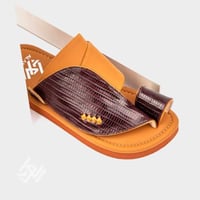 نعال وطني من الجلد الايطالي عسلي وخمري