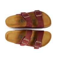 نعال رجالي اسباني جلد احمر داكن