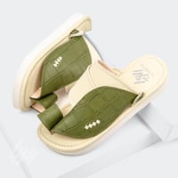 نعال سعودي وطني جلد سكري وأخضر