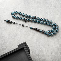 سبحه رائعة خرز أسود وتركواز