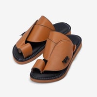 نعال سعودي جلد طبيعي عسلي ونعل طبي اسود