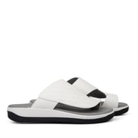 نعال خليجي جلد ابيض طبيعي وارضية رمادي طبية