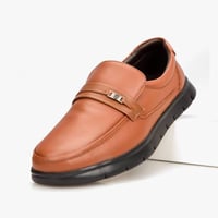 حذاء جلد بني رسمي بنعل طبي من فيكتور كلارك