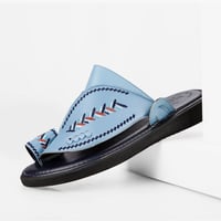 مداس رجالي شرقي إيطالي أزرق مطرز