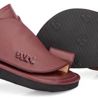 حذاء شرقي مميز جلد خمري طبيعي