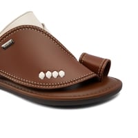 حذاء شرقي ايطالي جلد طبيعي بني