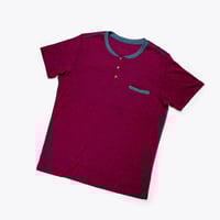 طقم بيجامة من قطعتين تركي عنابي سادة