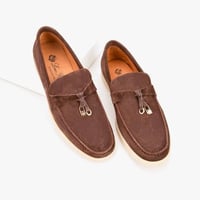 حذاء شامواه رسمي بنعل طبي لون بني