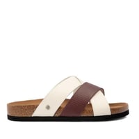 نعال رجالي اسباني بلون احمر داكن واوف وايت