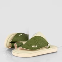 نعال شرقي وطني بخامات ايطالية جلد أخضر وسكري