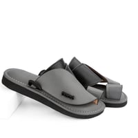 نعال شرقي سعودي طبي جلد أسود ورمادي