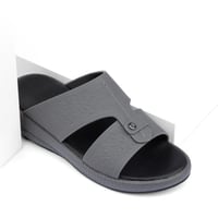 نعال شرقي جلد طبيعي رمادي واسود