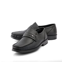 حذاء رسمي إيطالي جلد أسود كلاسيكي