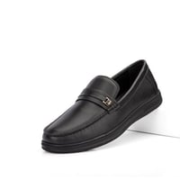 حذاء رسمي أسود سادة جلد طبيعي عالي الجودة