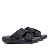 نعال خليجي طبي جلد طبيعي اسود و رمادي