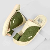 نعال شرقي وطني بخامات ايطالية جلد أخضر وسكري