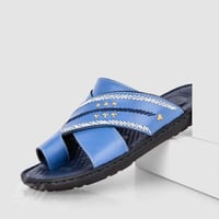 حذاء طبي فيكتور كلارك أزرق مطرز