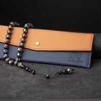 سبحه كوك فضه 12 ملي نقشة معينات أزرق وأحمر