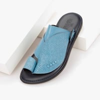 نعال طبي إيطالي من الجلد الازرق السماوي